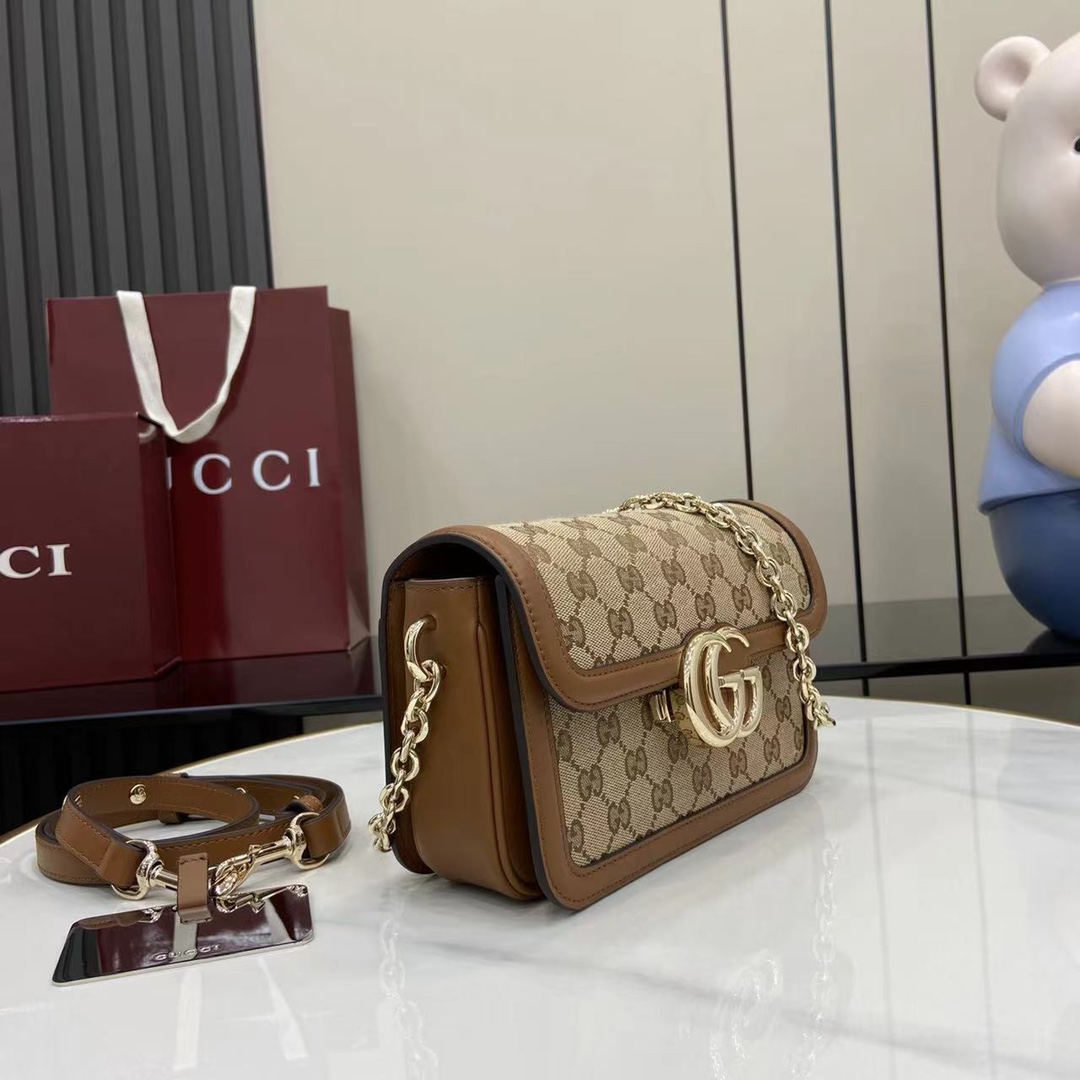Gucci Go Monogram Canvas Shoulder Bag with Chain Strap - Compact & Chic 3 i1745075330 7708 7