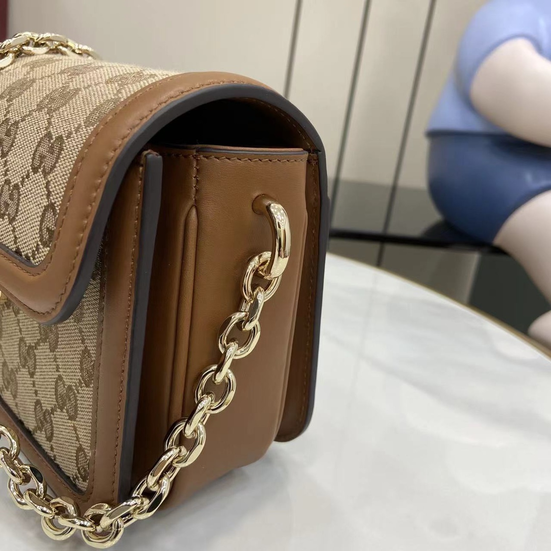 Gucci Go Monogram Canvas Shoulder Bag with Chain Strap - Compact & Chic 7 i1745075330 8921 3