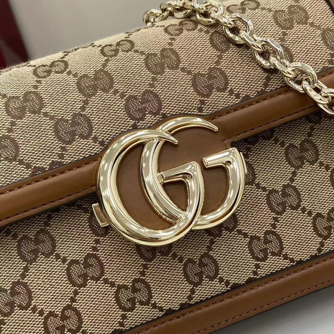 Gucci Go Monogram Canvas Shoulder Bag with Chain Strap - Compact & Chic 6 i1745075330 9977 4