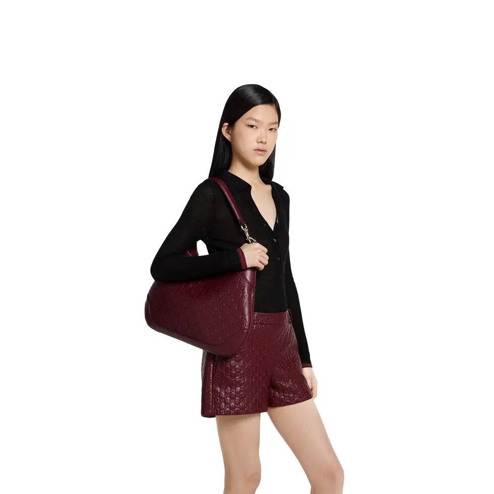 Gucci Body Double Lock Shoulder Bag in Ankara Red Embossed Leather 4 i1745163169 1203 7