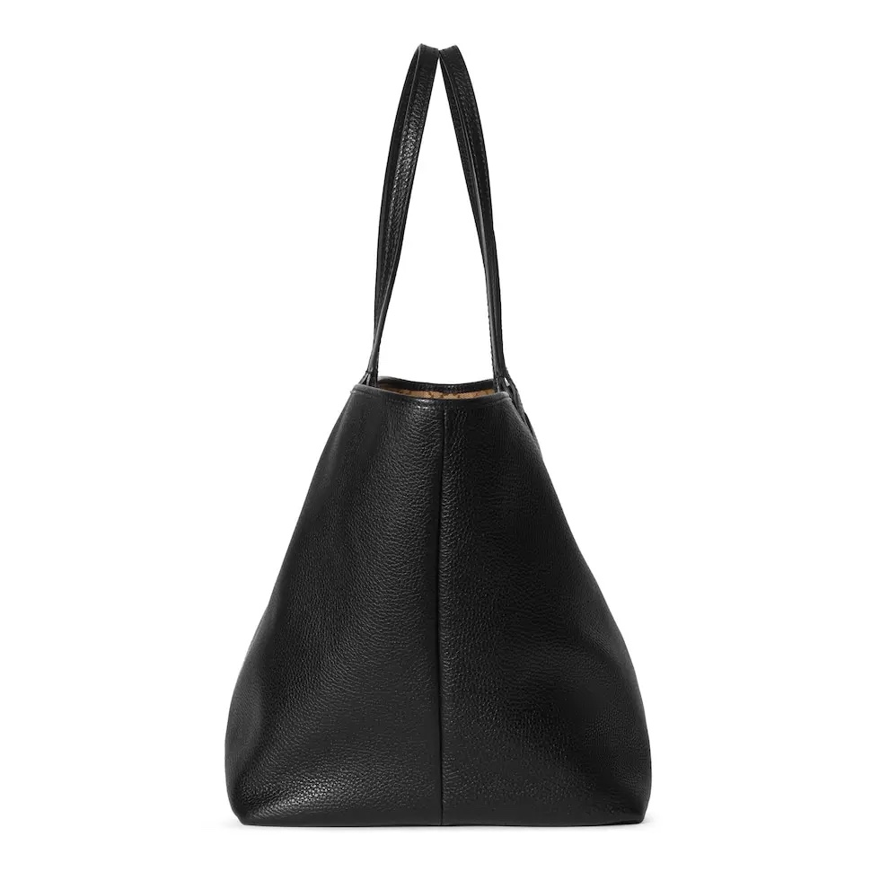 Gucci Totissima Reversible Tote Bag Black Grained Leather Beige Canvas 10 i1745163535 5687 3