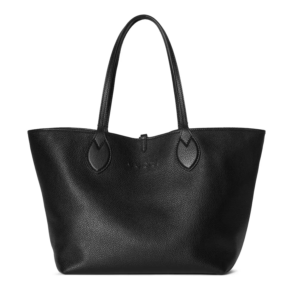 Gucci Totissima Reversible Tote Bag Black Grained Leather Beige Canvas 2 i1745163535 8846 7