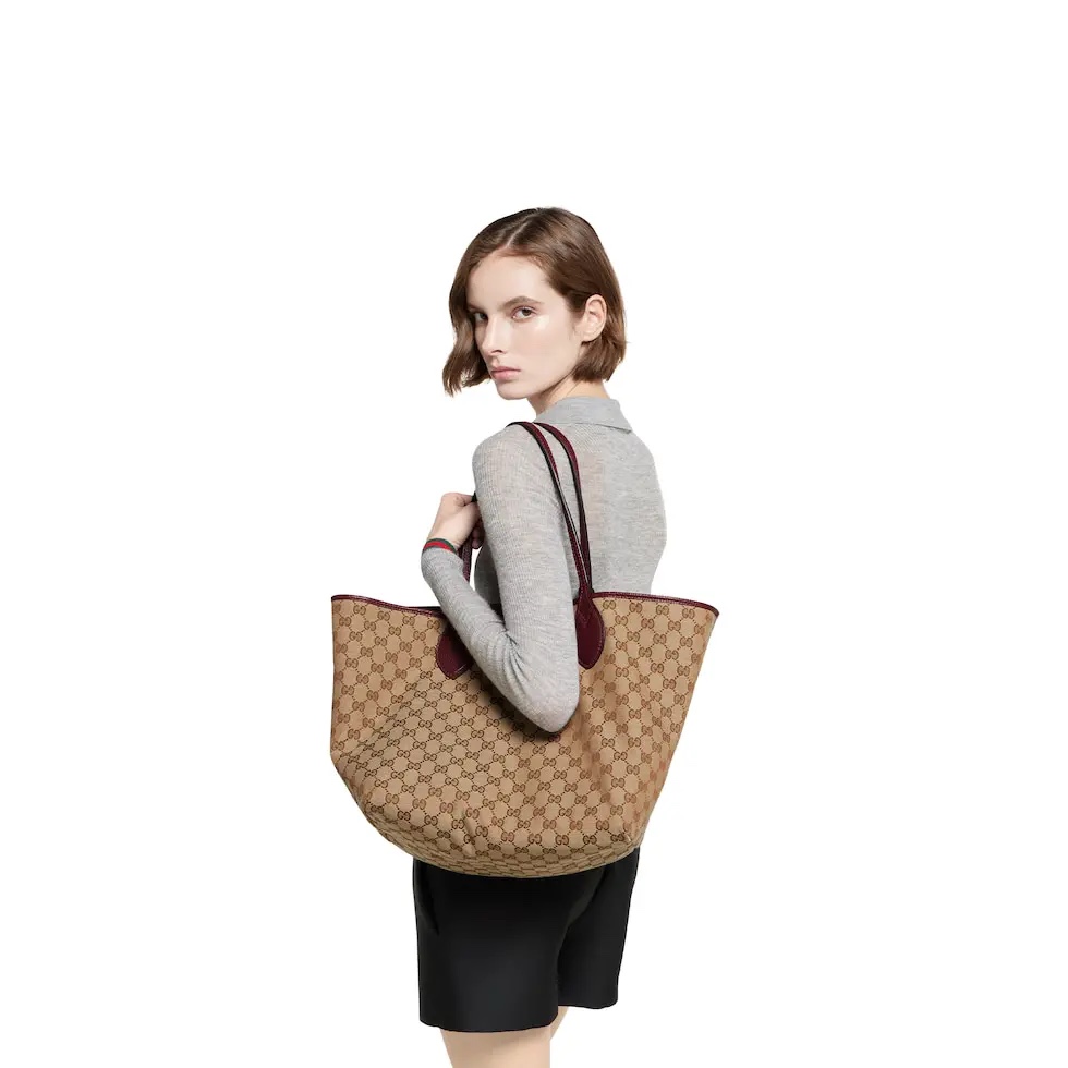 Gucci Totissima Reversible Tote Bag – Anchora Red Leather & Beige Canvas 5 i1745163697 580 5