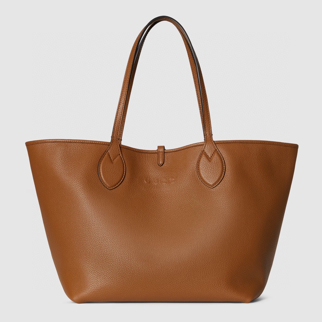 Gucci Totissima Reversible Tote Bag in Brown Grained Leather and Beige Canvas 1 i1745163805 1604 3