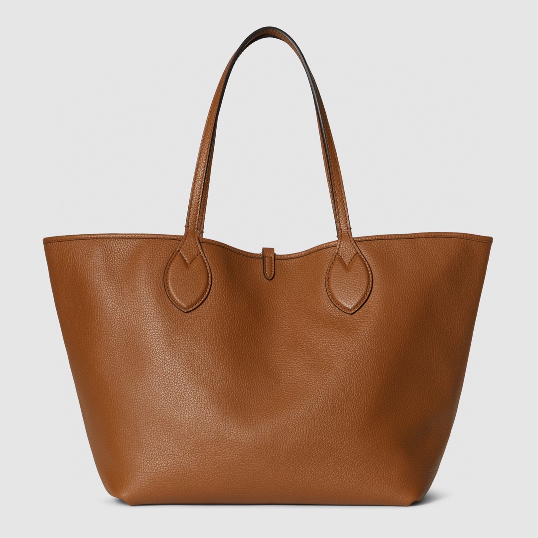 Gucci Totissima Reversible Tote Bag in Brown Grained Leather and Beige Canvas 5 i1745163805 4547 5