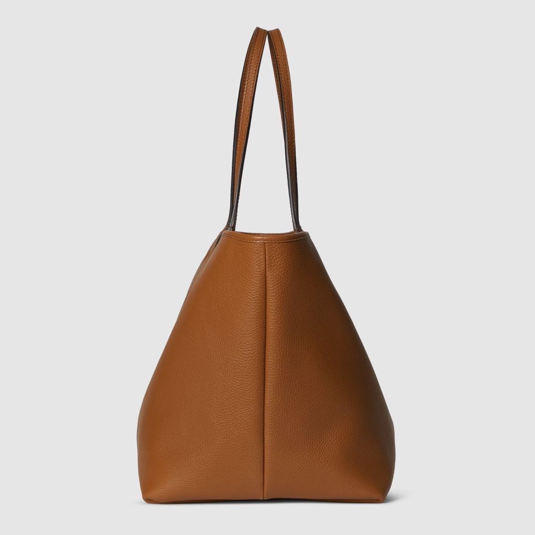 Gucci Totissima Reversible Tote Bag in Brown Grained Leather and Beige Canvas 8 i1745163805 5439 1