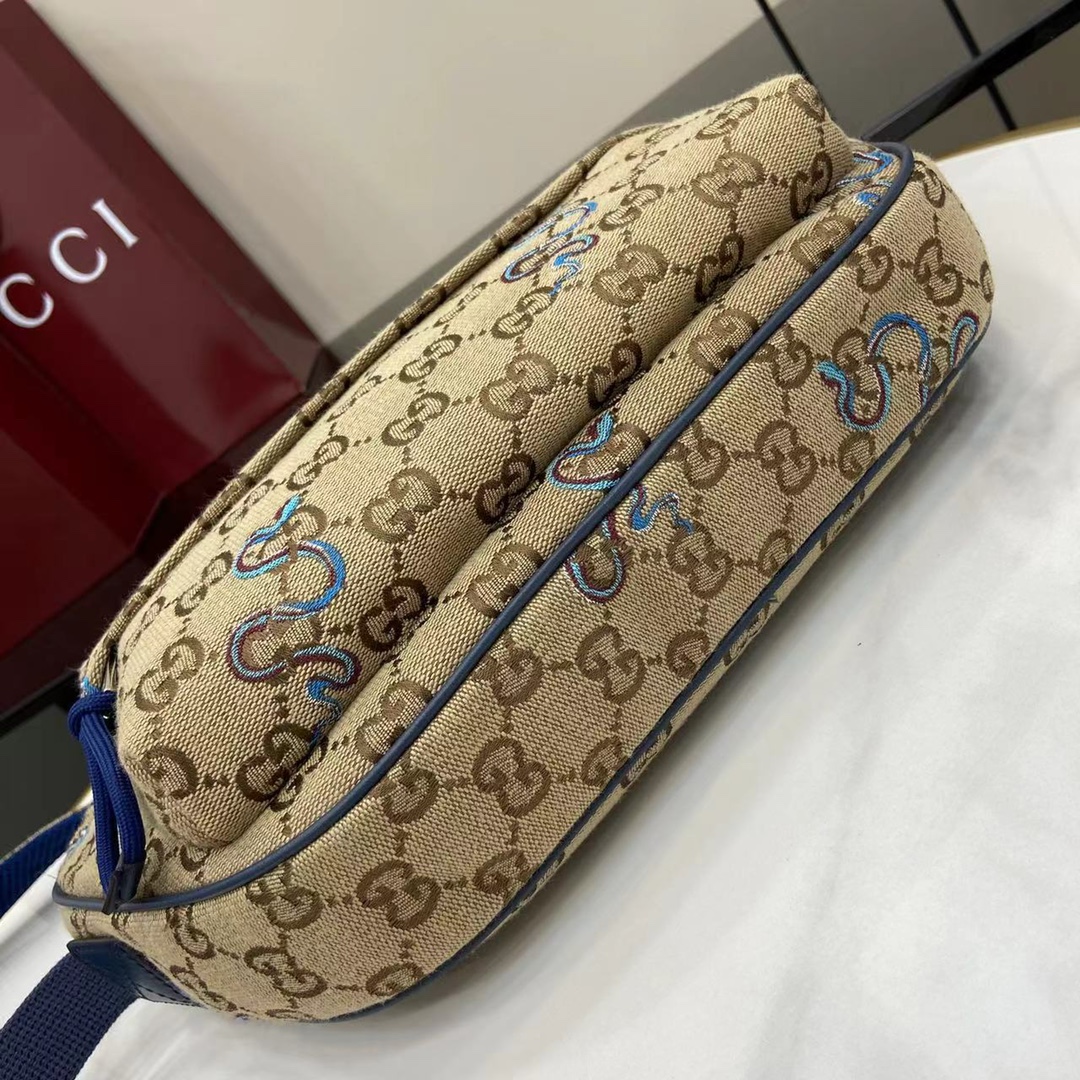 Gucci Original Canvas Backpack with Snake Embroidery - Beige & Brown 5 i1745258170 7905 4