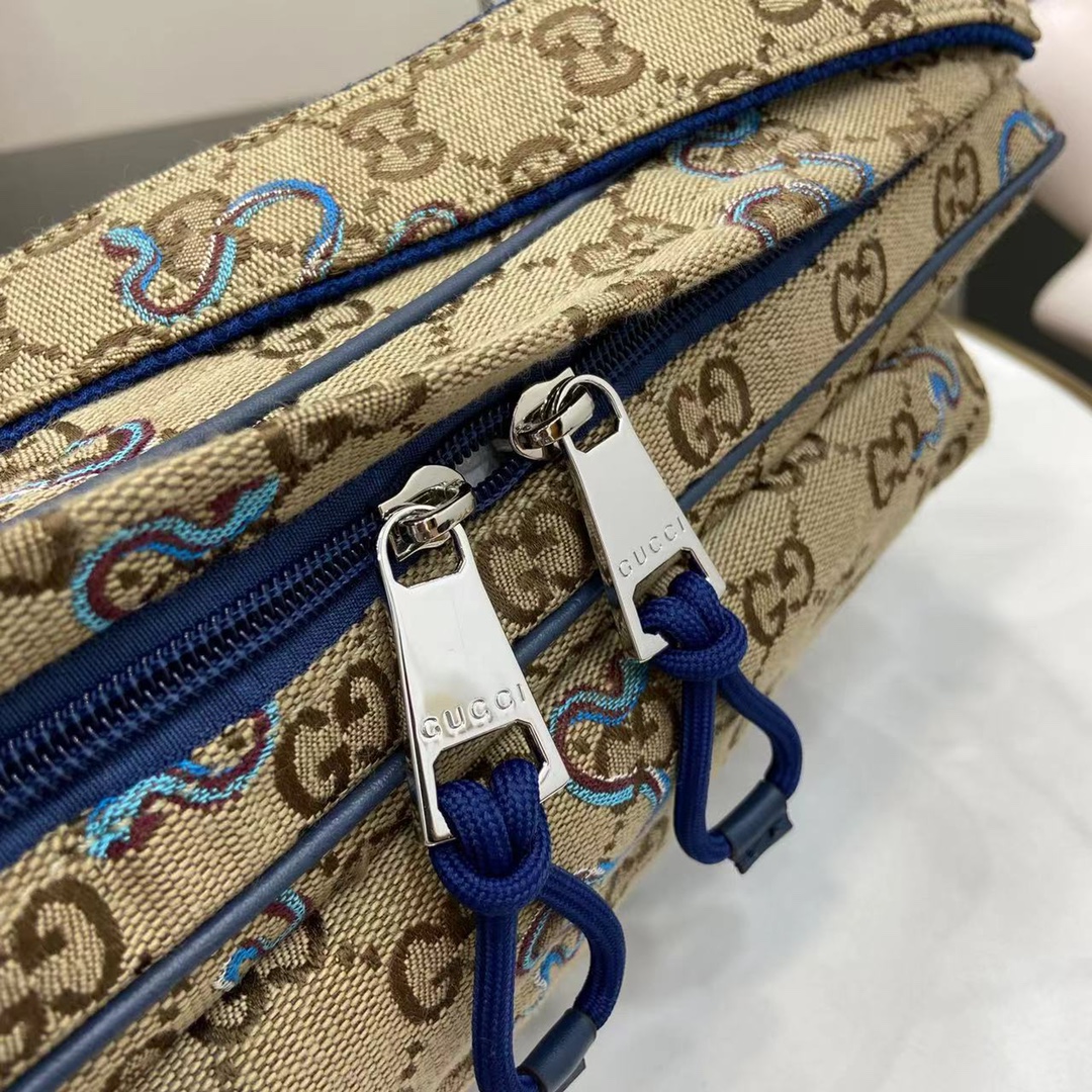 Gucci Original Canvas Backpack with Snake Embroidery - Beige & Brown 9 i1745258170 9618 2