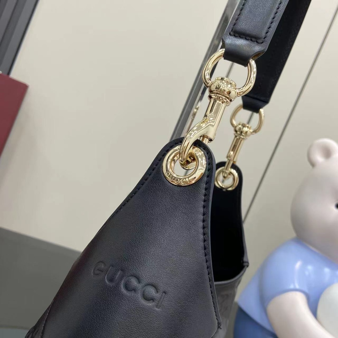 Gucci Body Embossed Leather Shoulder Bag - Black, 42cm Width 8 i1745258456 3861 7