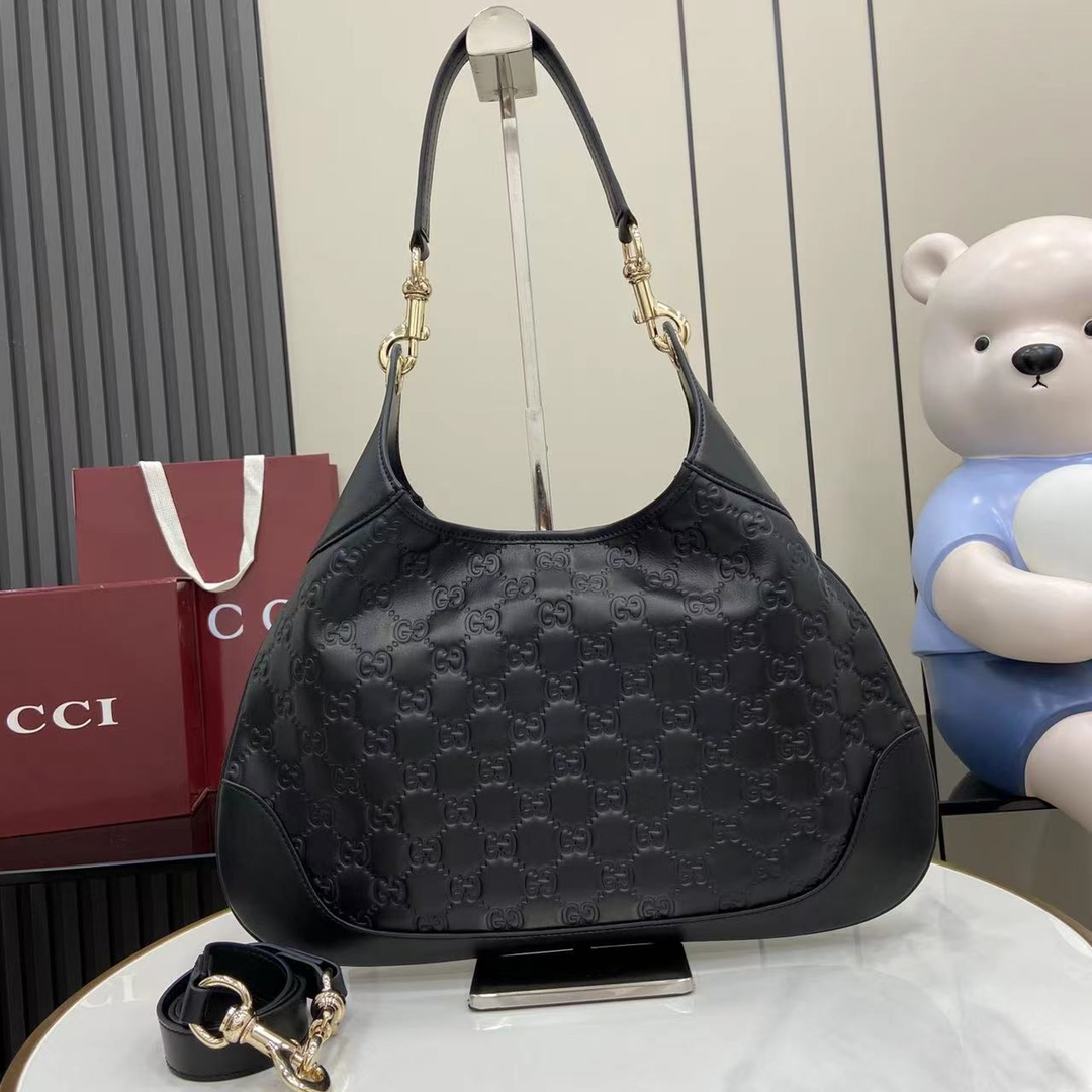 Gucci Body Embossed Leather Shoulder Bag - Black, 42cm Width 4 i1745258456 5800 6
