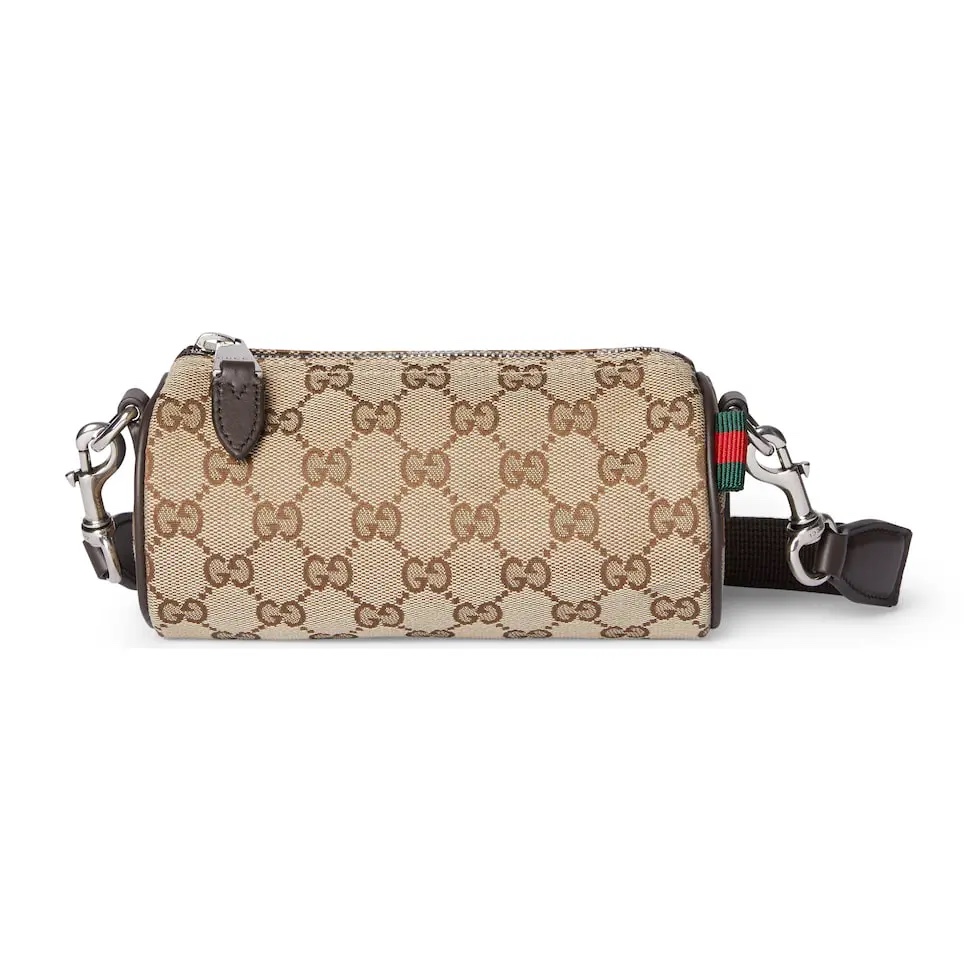 Gucci Beige GG Canvas Mini Bag with Brown Leather Trim and Web Stripe 2 i1745259313 2041 7