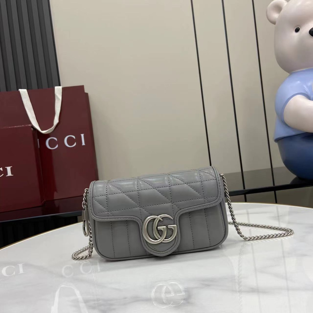 Сумка Gucci серая с цепочкой