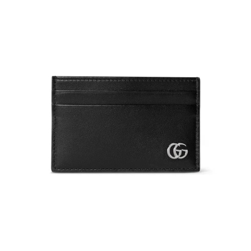 Gucci Marmont Card Case Wallet - Black Leather with Gold GG Logo 1 Gucci Marmont Card Case Wallet – Black Leather with Gold GG Logo