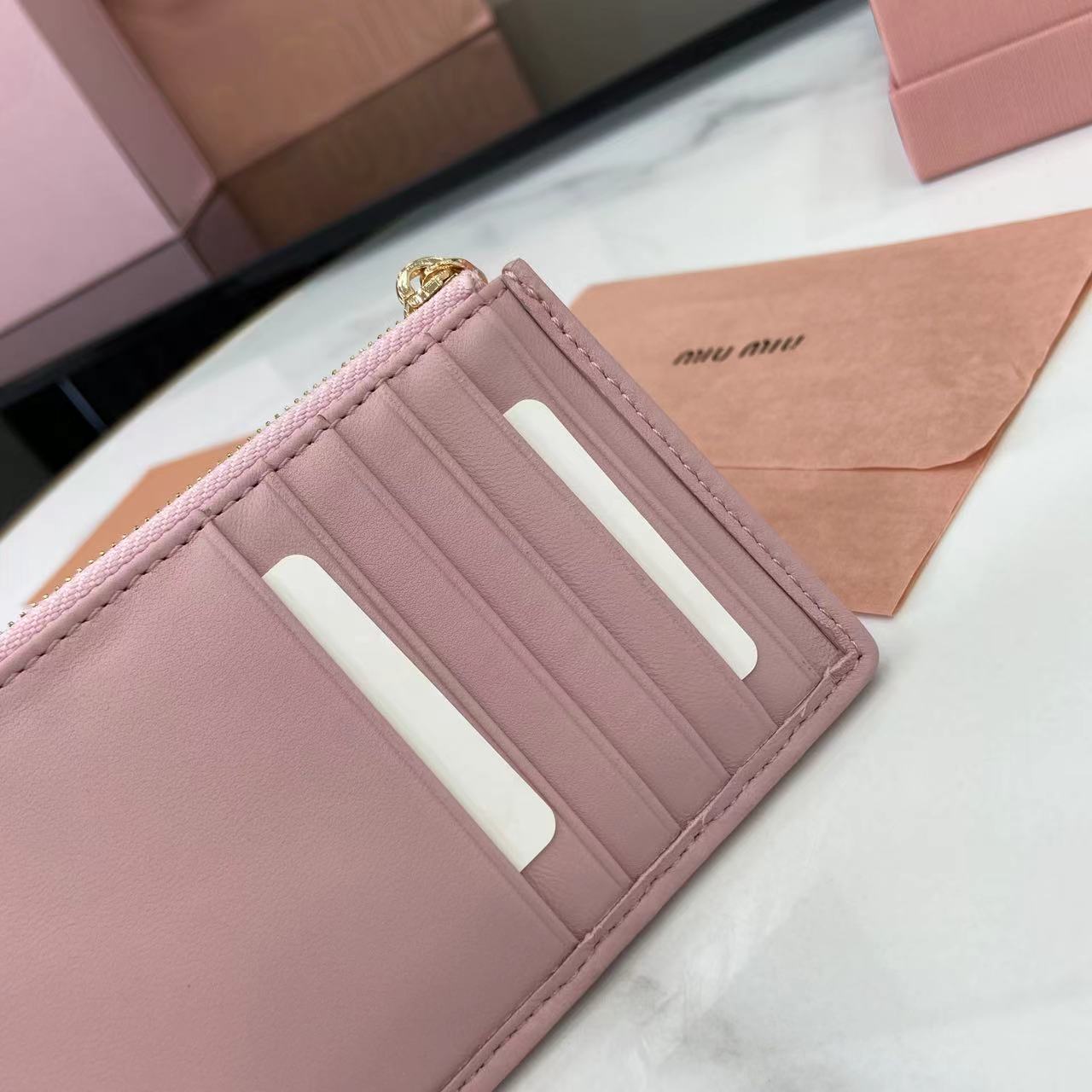 Miu Miu Matelasse Lambskin Leather Pocket Wallet Card Holder - Pink 11 i1749277156078 2583 0 9