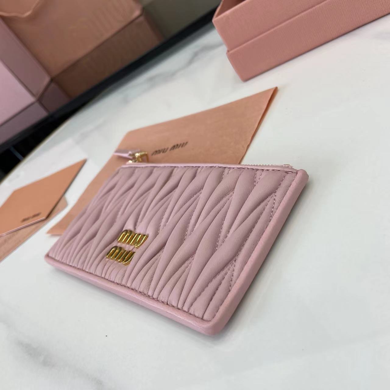 Miu Miu Matelasse Lambskin Leather Pocket Wallet Card Holder - Pink 7 i1749277156079 9723 0 5