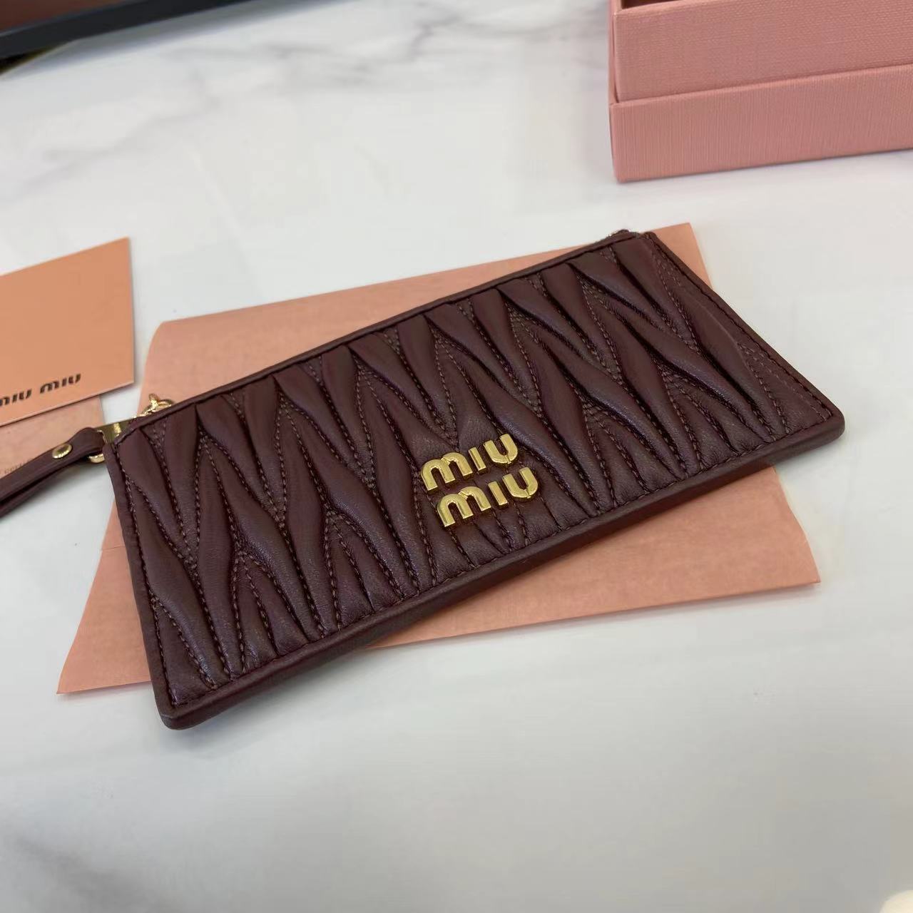 Miu Miu Matelassé Leather Pocket Wallet Card Holder - Heatherwood 5 i1749277251247 7588 0 3