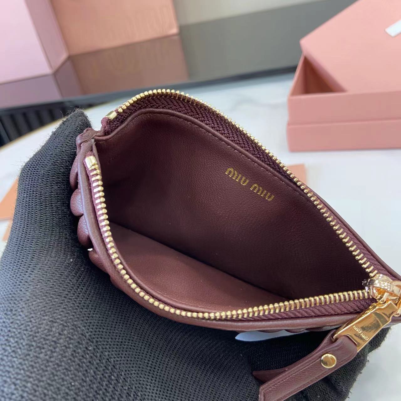 Miu Miu Matelassé Leather Pocket Wallet Card Holder - Heatherwood 9 i1749277251905 3567 0 7
