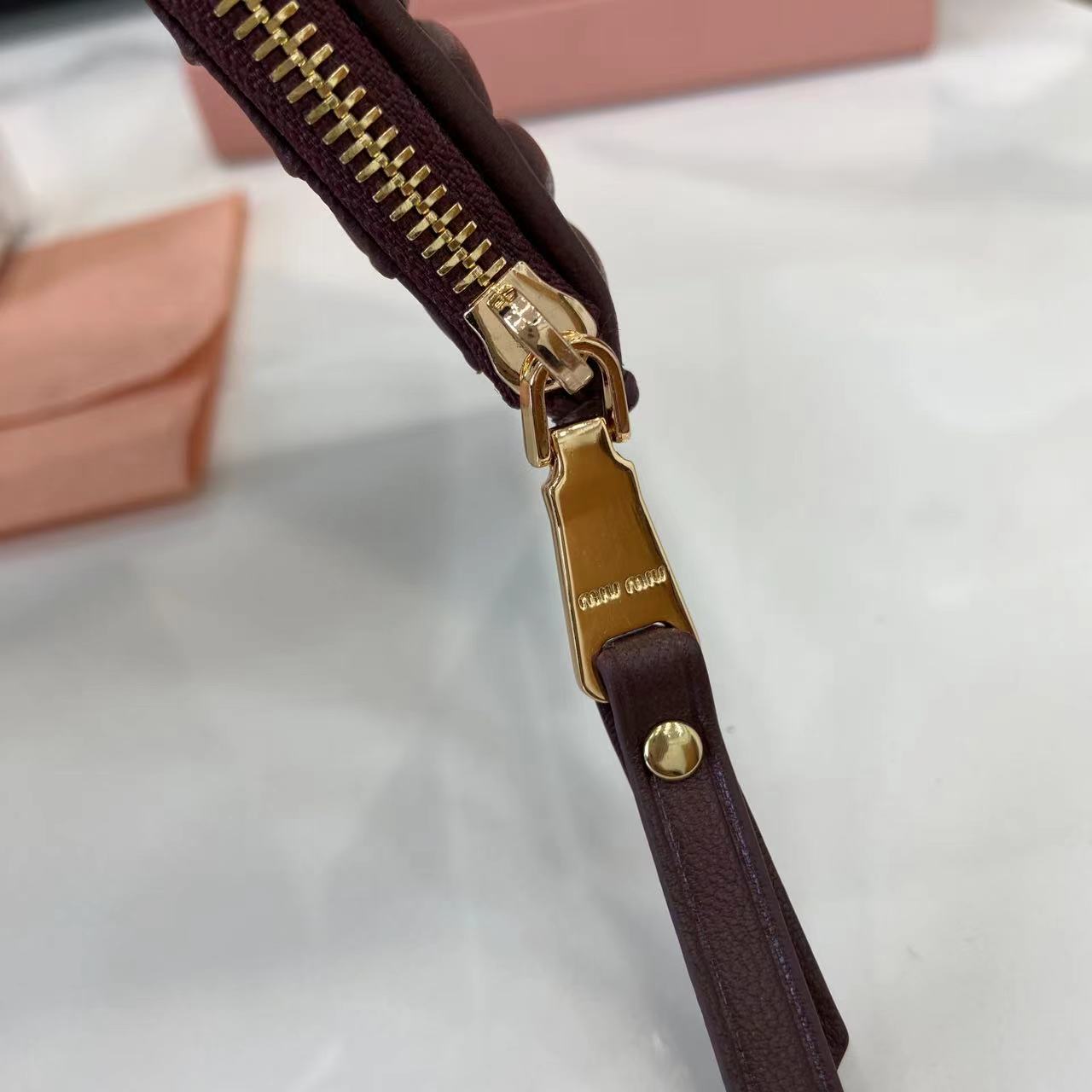 Miu Miu Matelassé Leather Pocket Wallet Card Holder - Heatherwood 11 i1749277252745 6489 0 9