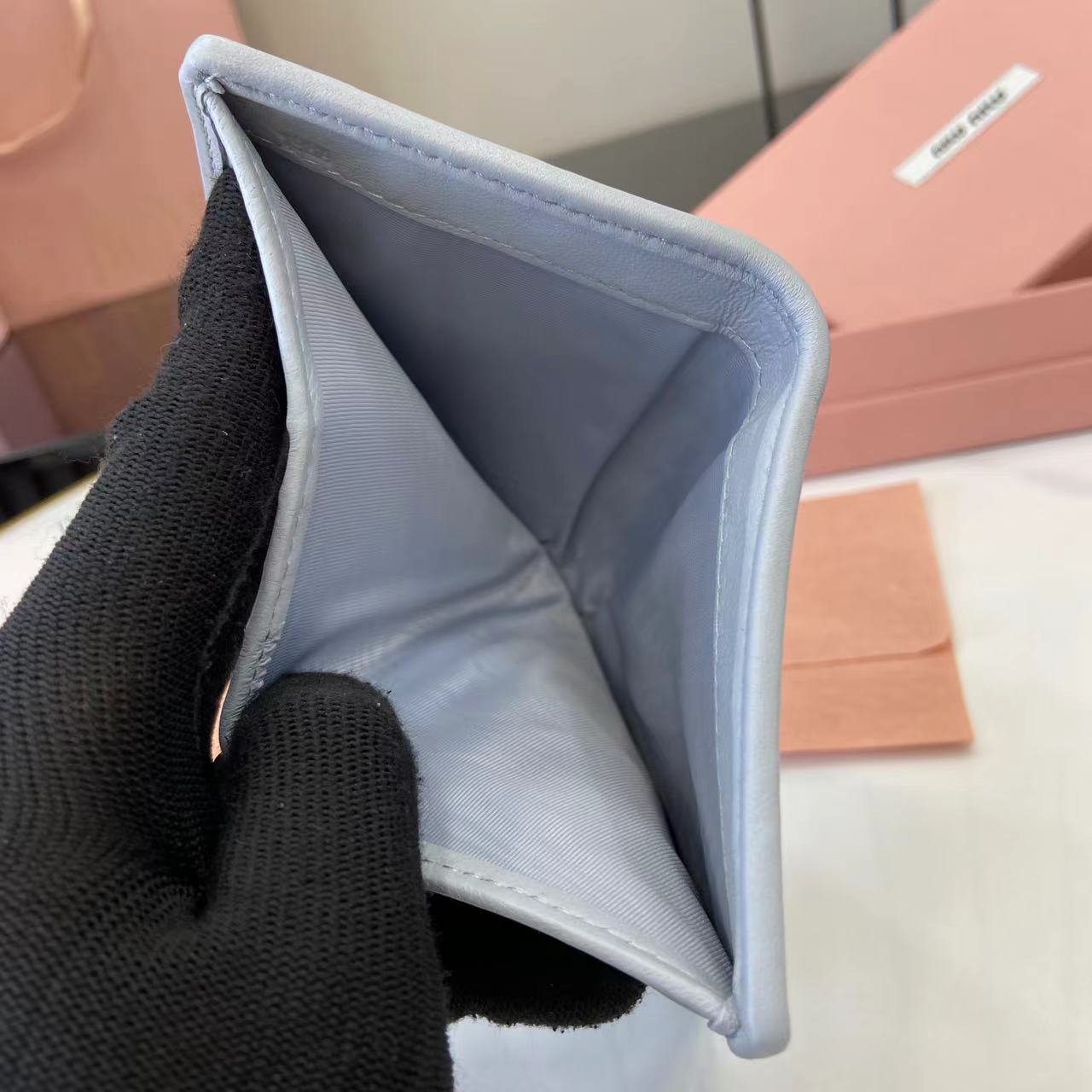 Pocket Wallet Lambskin Leather Small Wallet Coin Purse Card Holder-Light Grey 10 i1749277346781 3807 0 8