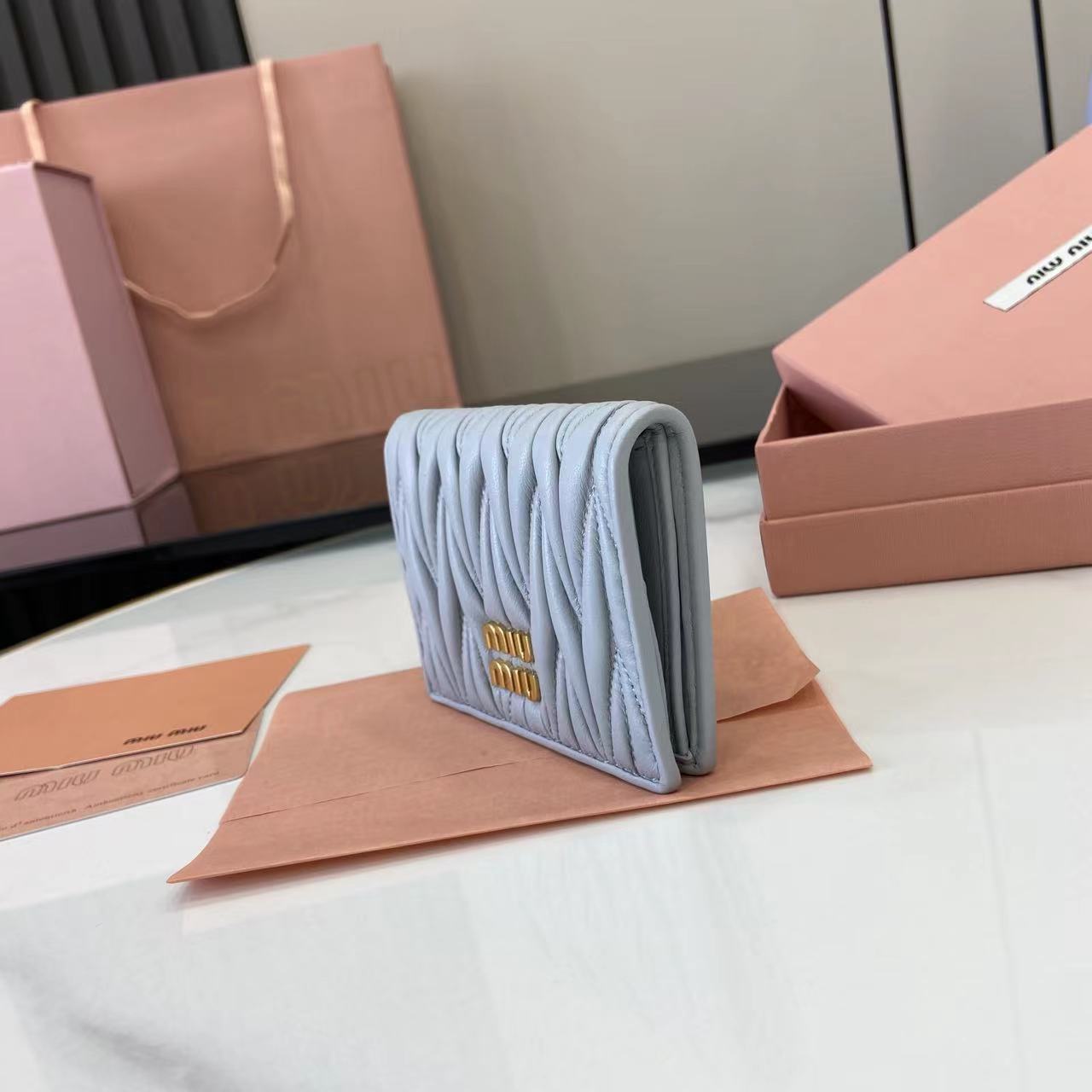 Pocket Wallet Lambskin Leather Small Wallet Coin Purse Card Holder-Light Grey 7 i1749277348450 9554 0 5