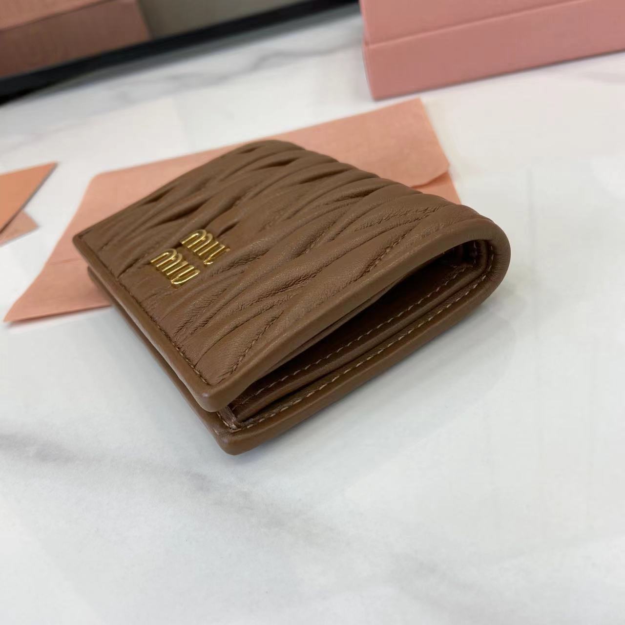 Pocket Wallet Small Clutch Genuine Leather Card Holder 5MV205294 Caramel 7 i1749277362423 5714 0 5