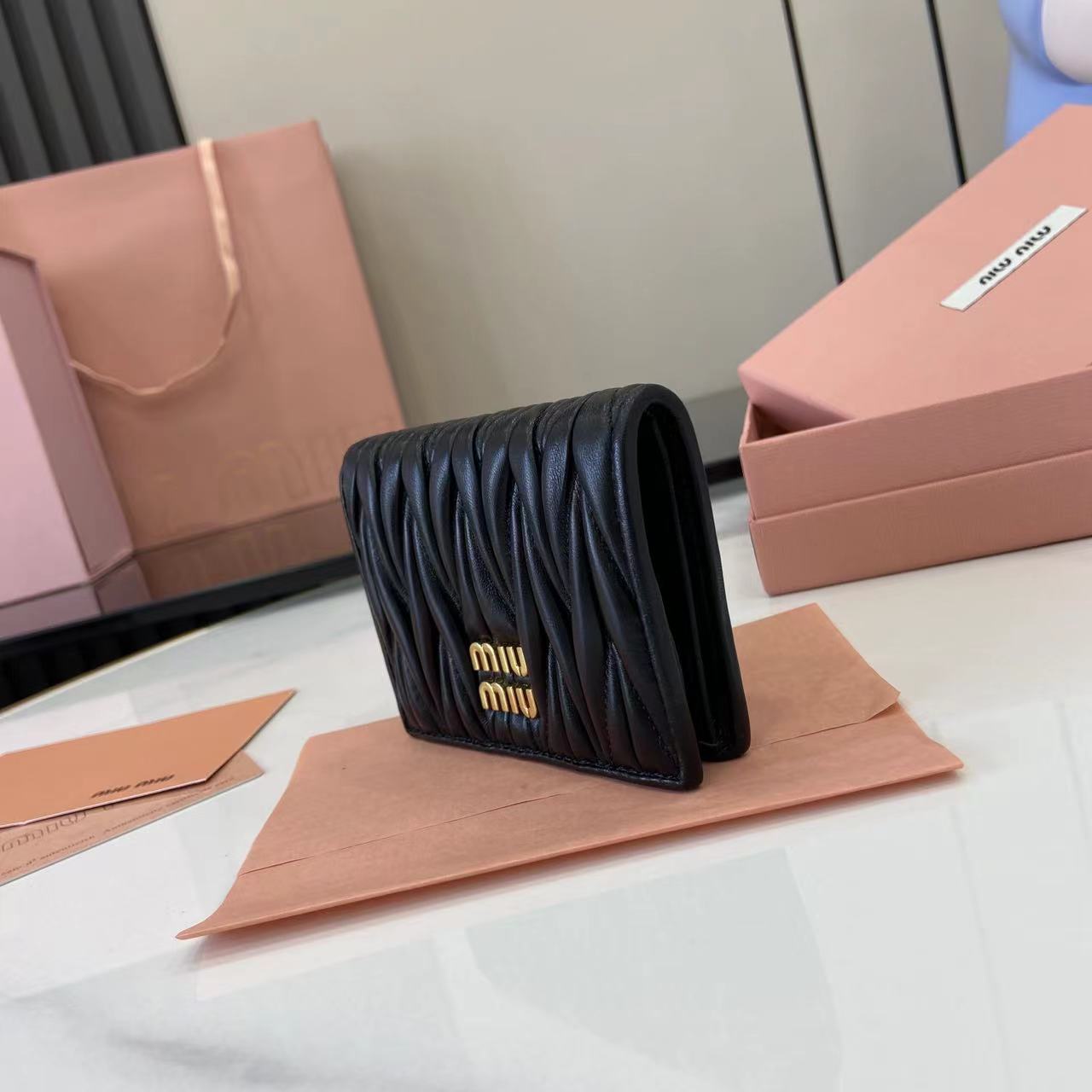 Pocket Wallet Lambskin Leather Small Wallet Card Holder - Black Embroidered 7 i1749277377042 9009 0 5