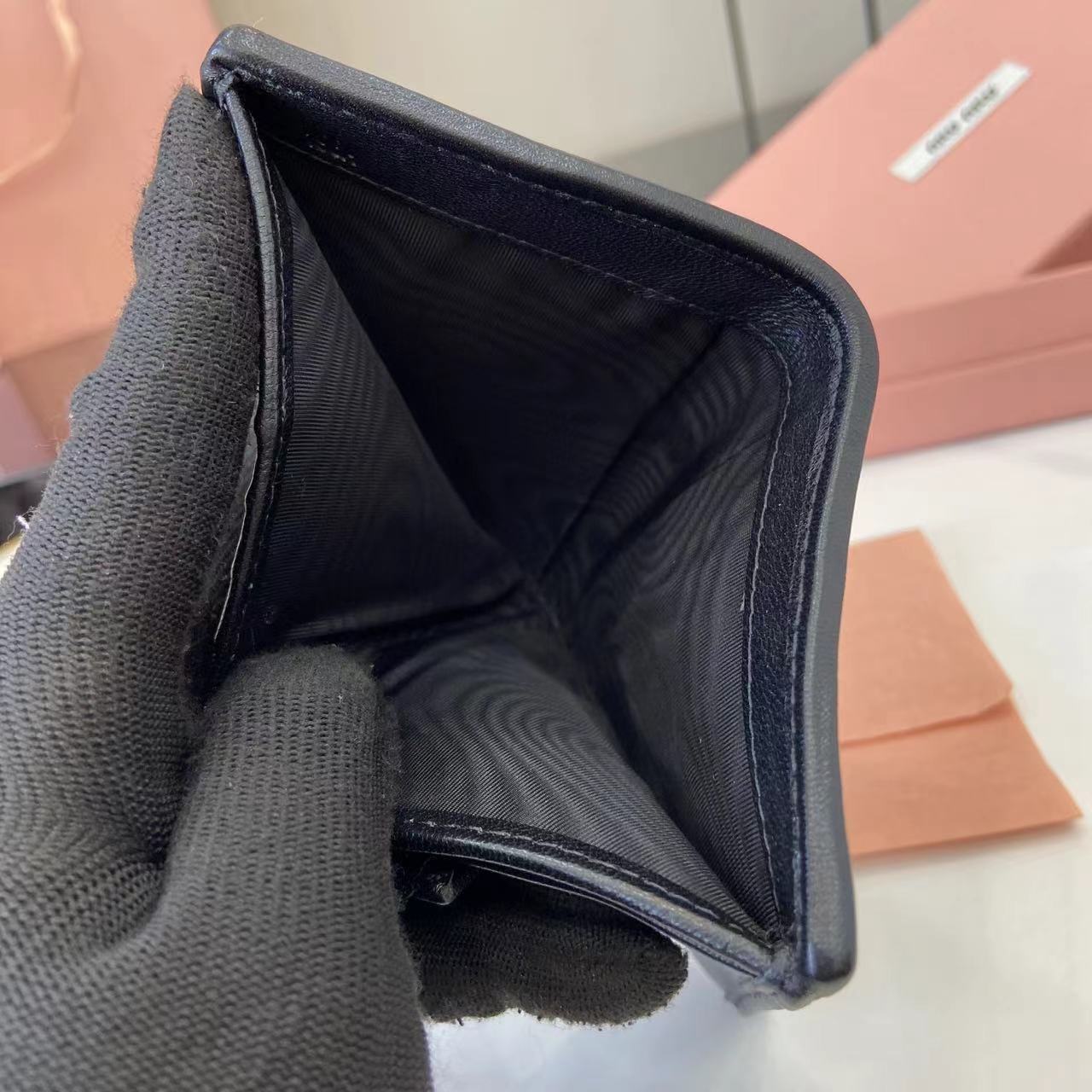Pocket Wallet Lambskin Leather Small Wallet Card Holder - Black Embroidered 10 i1749277378748 156 0 8