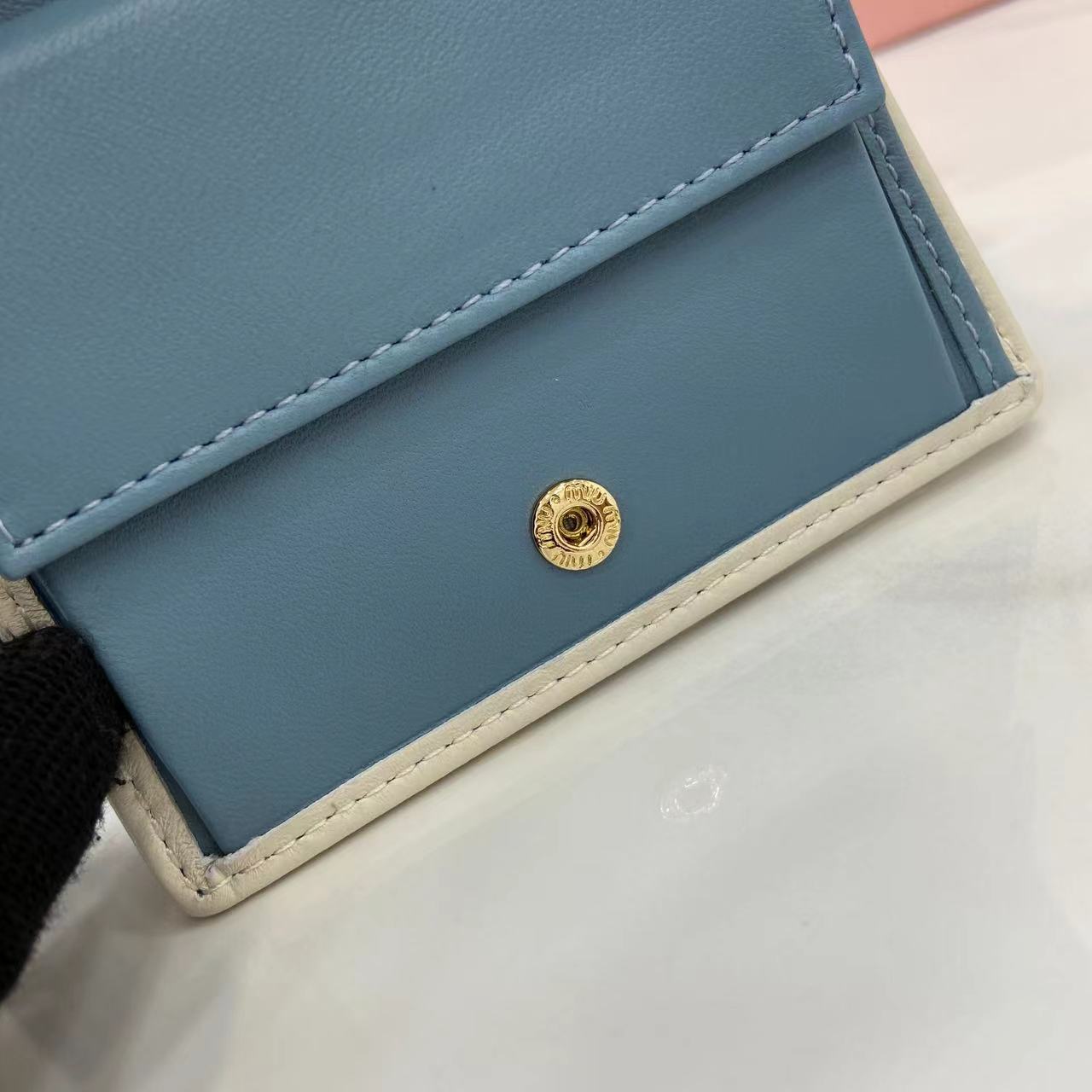 Pocket Wallet Lambskin Leather Small Wallet Card Holder - Light Blue 11 i1749277395830 3450 0 9