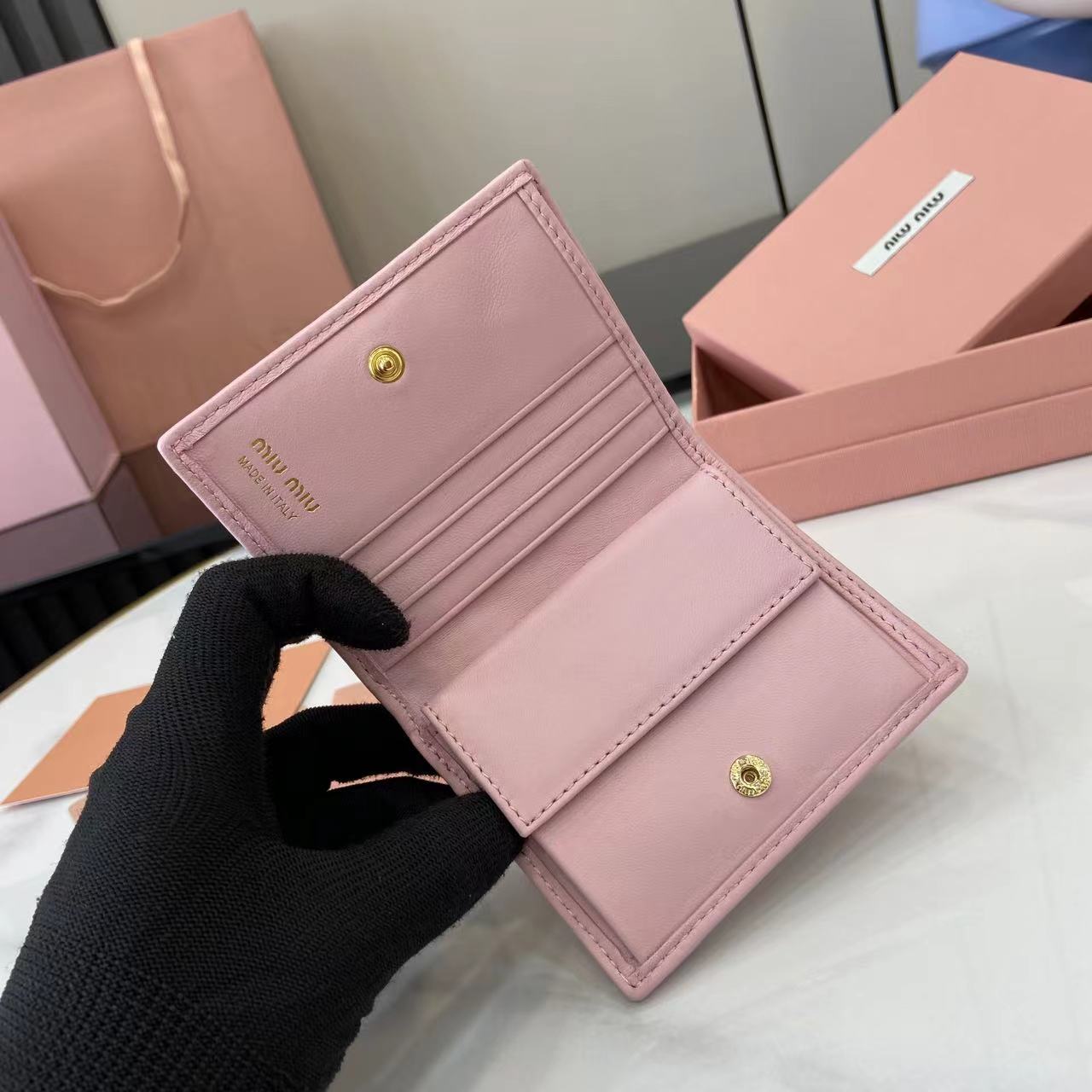 Pocket Wallet Lambskin Leather Small Wallet Card Holder - Light Pink 8 i1749277448335 5576 0 6