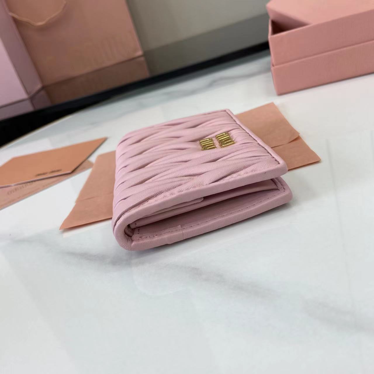 Pocket Wallet Lambskin Leather Small Wallet Card Holder - Light Pink 7 i1749277450063 5529 0 5