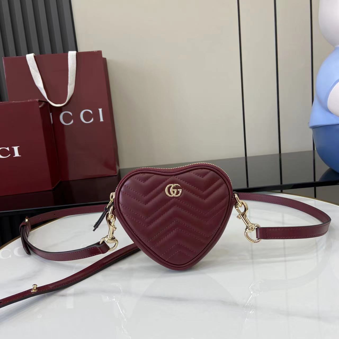 Gucci Marmont Heart Mini Bag – Rosso Ancora Red Leather
