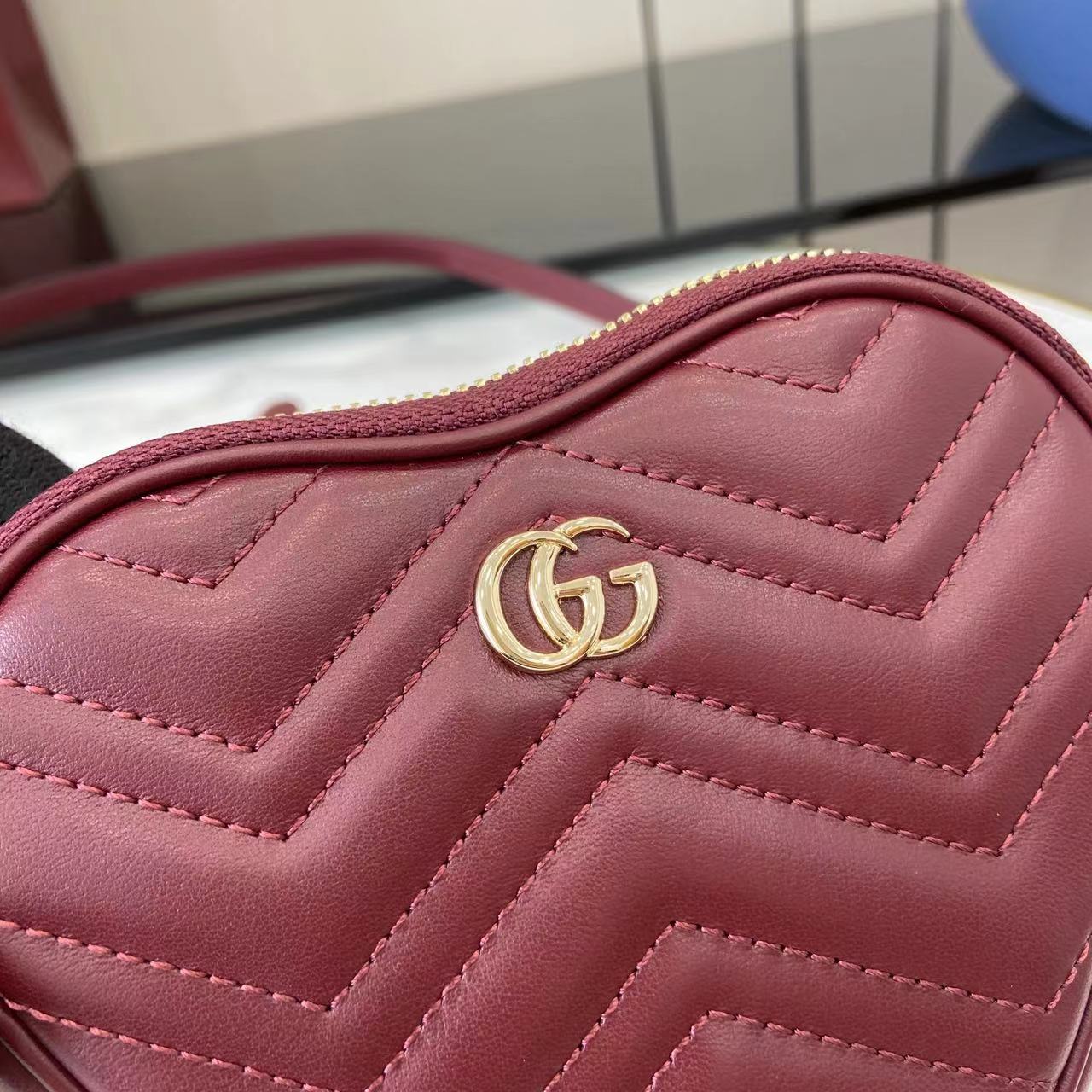 Gucci Marmont Heart Mini Bag - Rosso Ancora Red Leather 6 i1750580663633 2471 0 4
