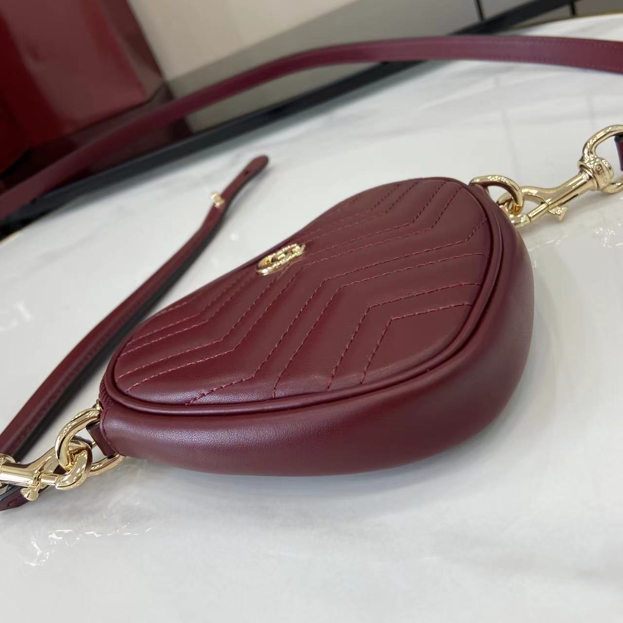 Gucci Marmont Heart Mini Bag - Rosso Ancora Red Leather 5 i1750580665476 5289 0 3