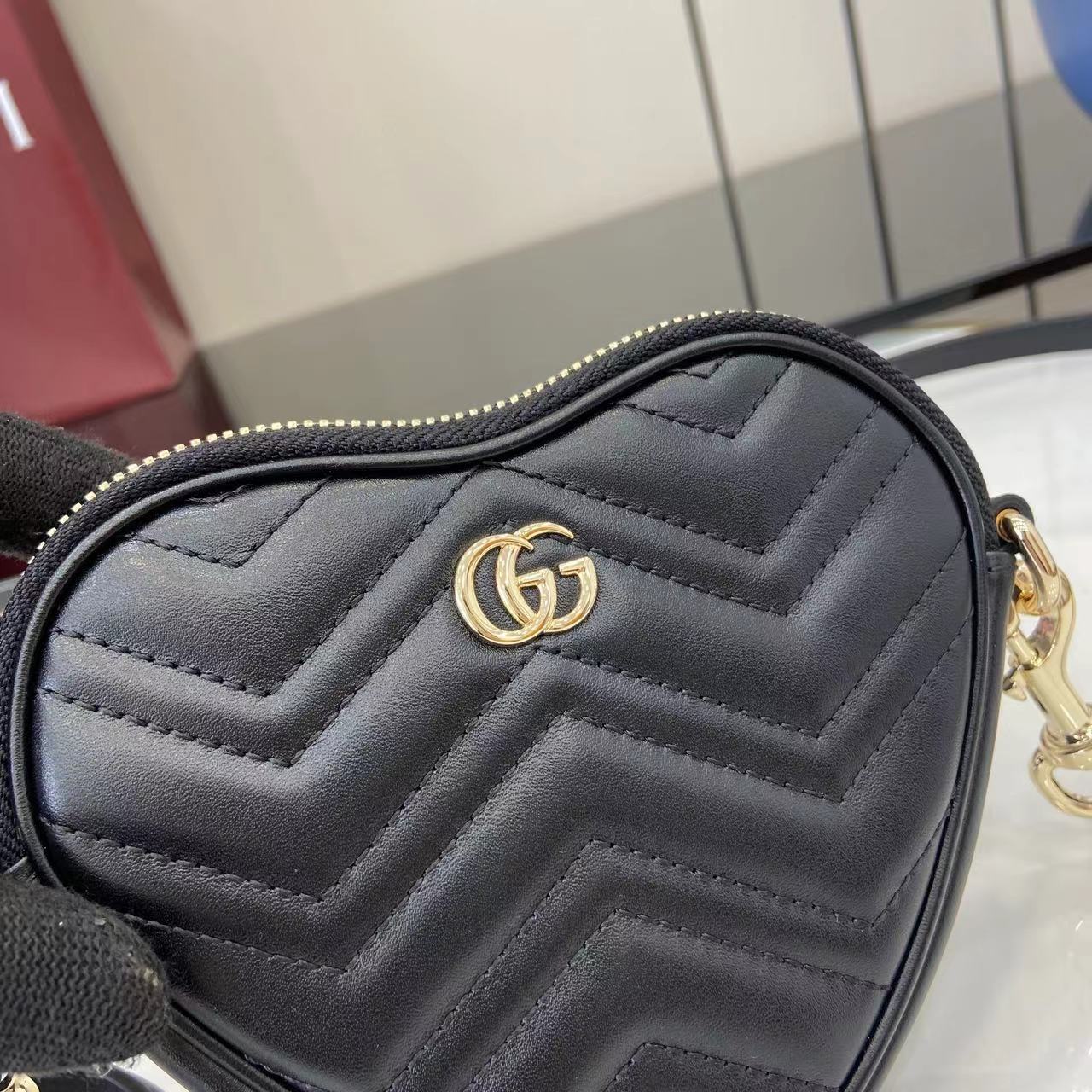 Gucci Marmont Mini Heart Bag - Black Leather, Gold Hardware, Compact Design 6 i1750580679127 7971 0 4