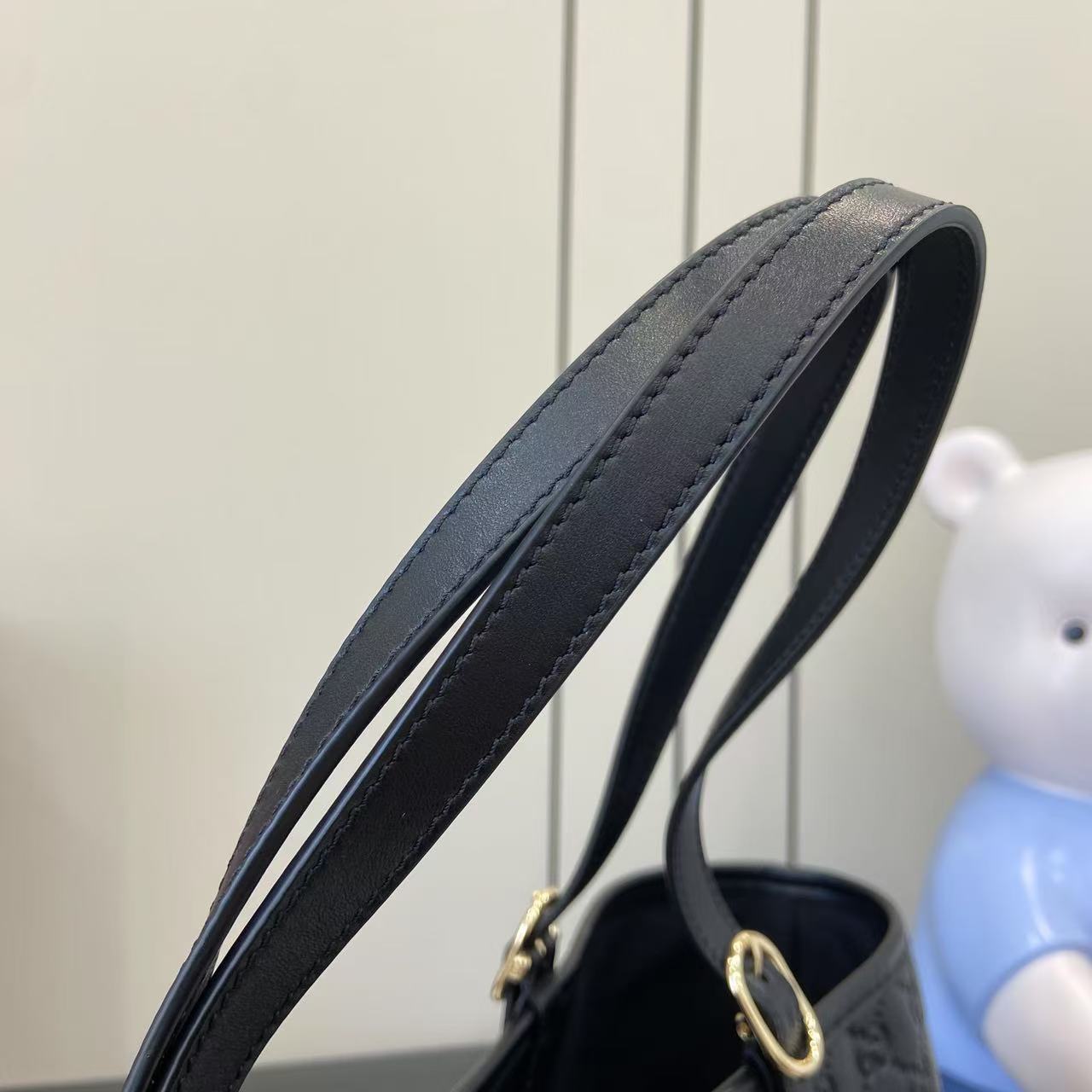 Gucci Embossed Leather Tote Bag, 14.6"W x 12.2"H x 6.3"D, Black 10 i1753509144819 2806 0 9