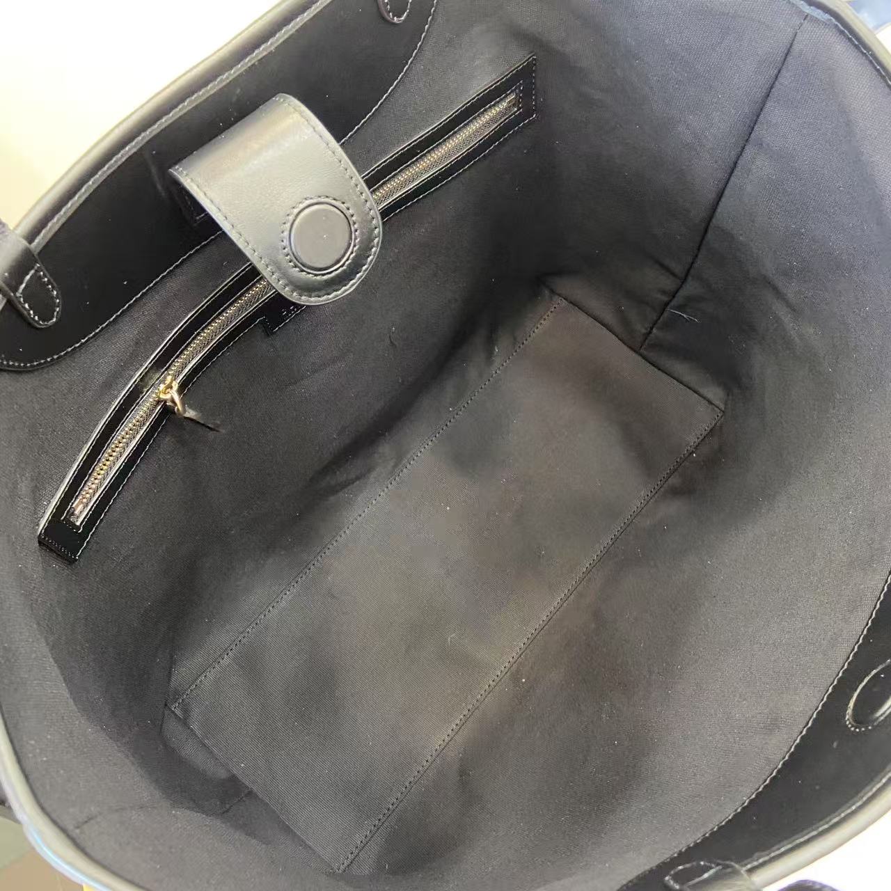 Gucci Embossed Leather Tote Bag, 14.6"W x 12.2"H x 6.3"D, Black 8 i1753509148528 1069 0 7