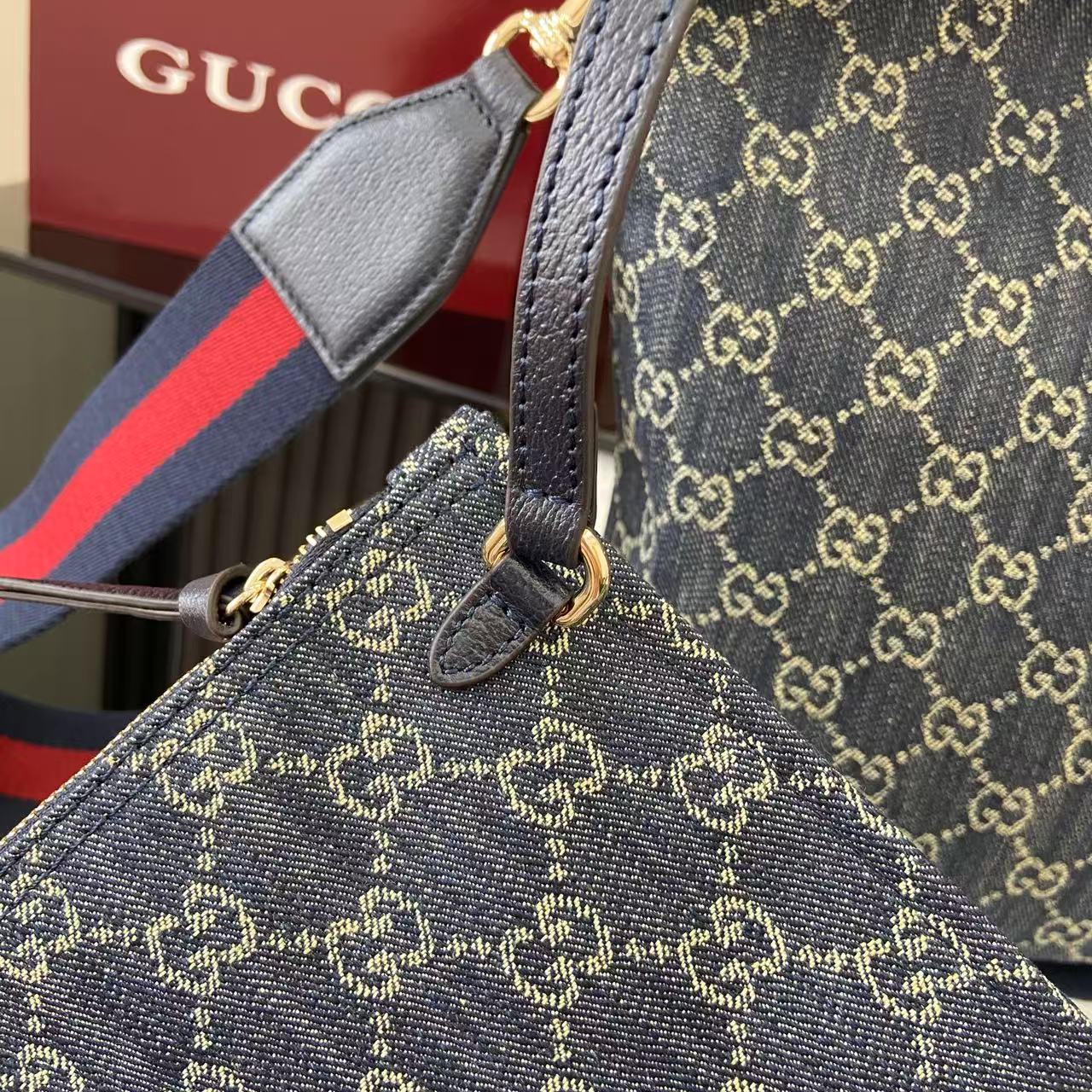 Gucci Giglio Denim Tote Bag with Removable Pouch - Blue 11 i1753865281999 1478 0 9