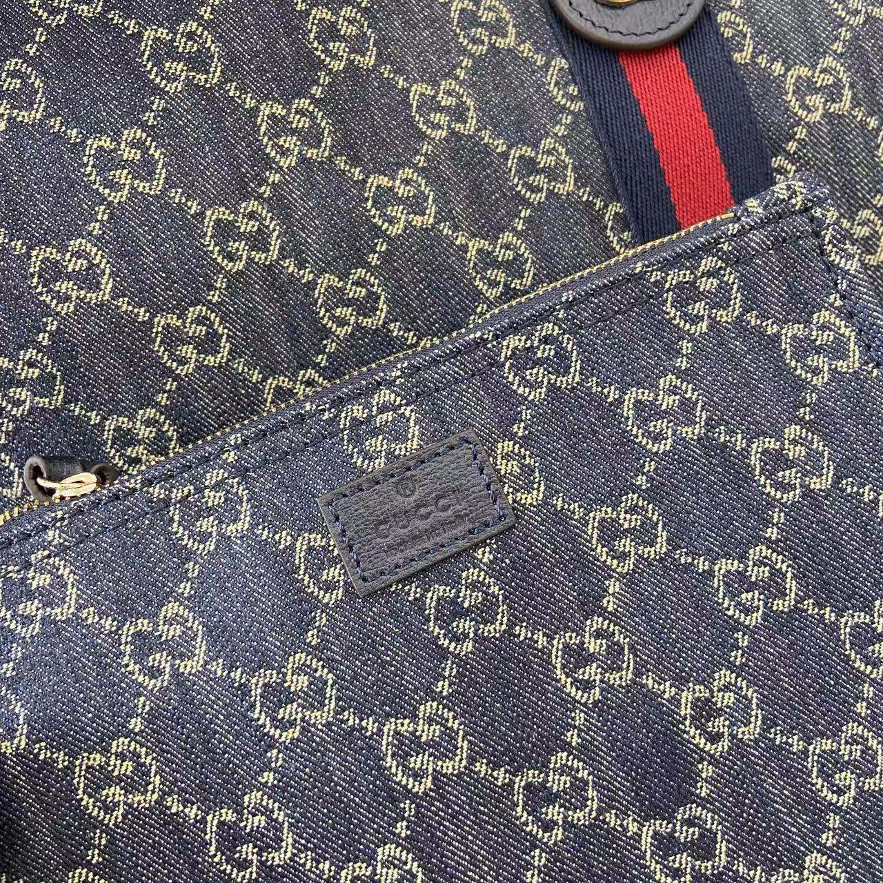 Gucci Giglio Denim Tote Bag with Removable Pouch - Blue 8 i1753865283411 2324 0 6
