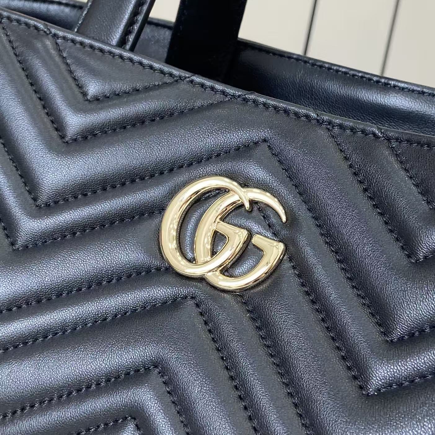 Gucci Marmont Black Leather Tote Bag with Chain Strap - Versatile Design 6 i1755852894781 3082 0 4