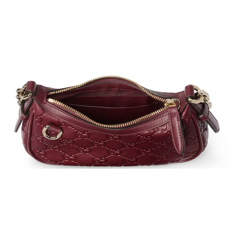 Gucci Emblem Small Shoulder Bag Rosso Ancora Leather with Chain Strap 9 i1755855791710 4343 0 7