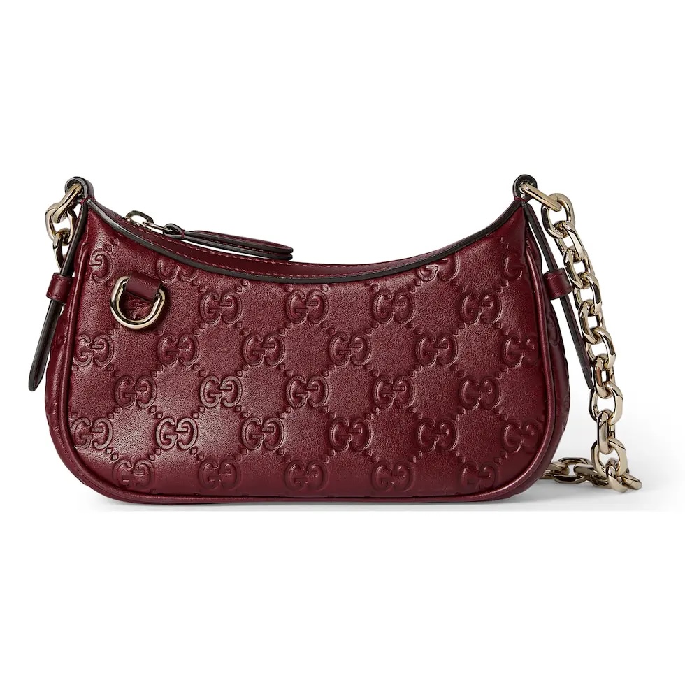Gucci Emblem Small Shoulder Bag Rosso Ancora Leather with Chain Strap 2 i1755855791714 5546 0 0