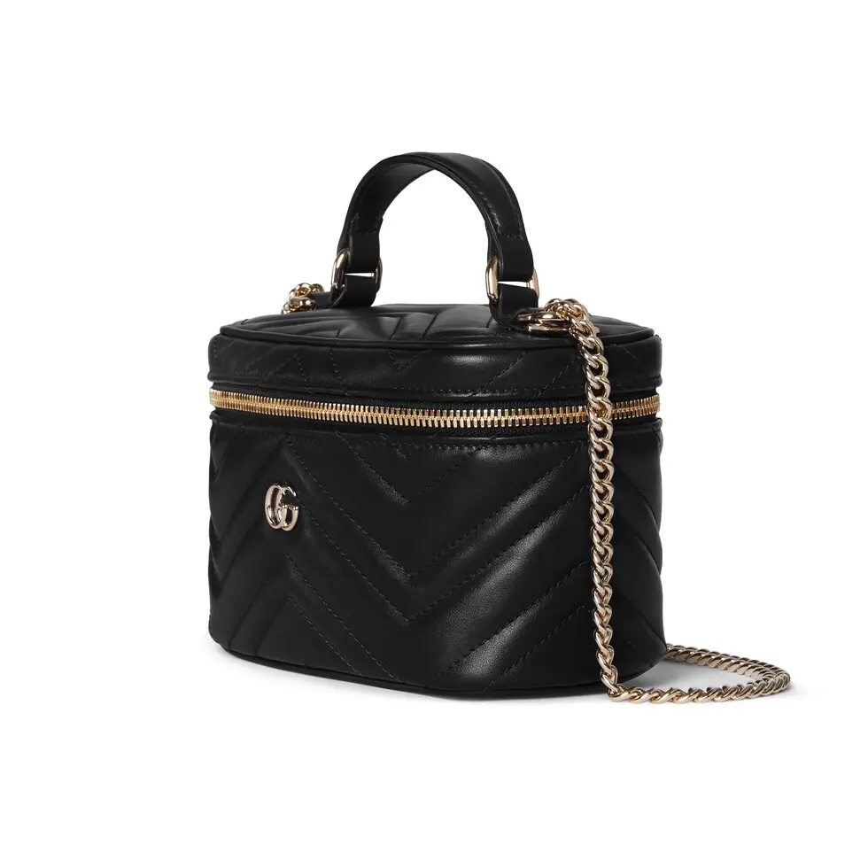 Gucci Marmont Chain Cosmetic Case - Black Leather, Gold-Tone Hardware 3 i1755937812757 365 0 1