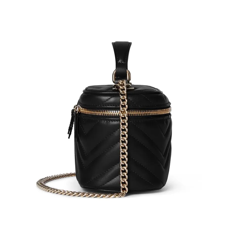 Gucci Marmont Chain Cosmetic Case - Black Leather, Gold-Tone Hardware 7 i1755937812757 5110 0 5