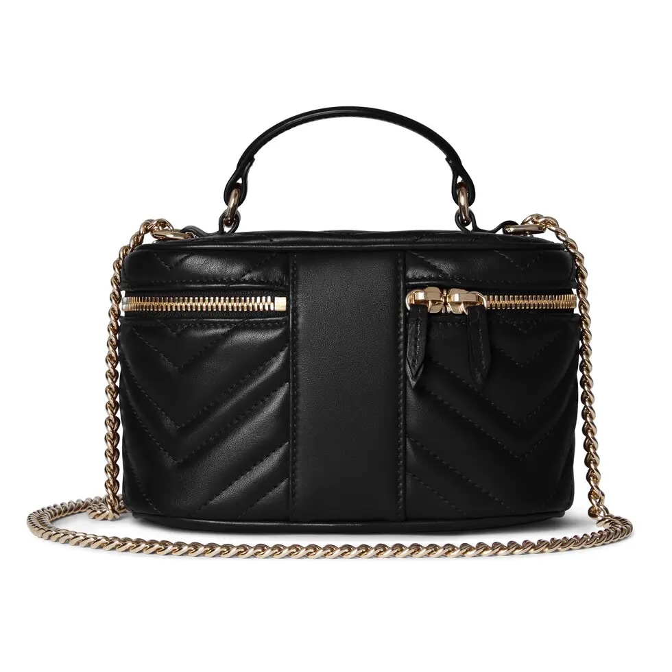 Gucci Marmont Chain Cosmetic Case - Black Leather, Gold-Tone Hardware 6 i1755937815043 359 0 4