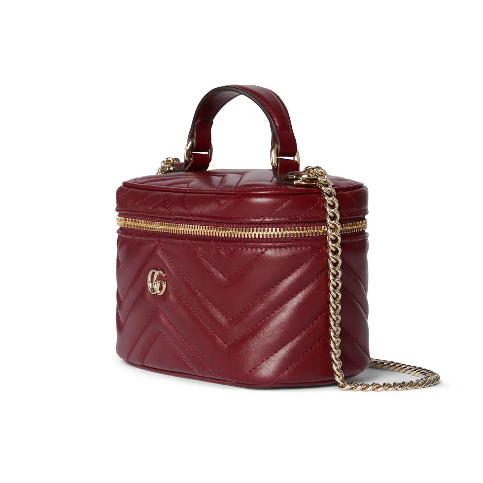 Gucci Marmont Chain Cosmetic Case in Rosso Ancora Leather with GG Logo 2 i1755937993706 2905 0 1