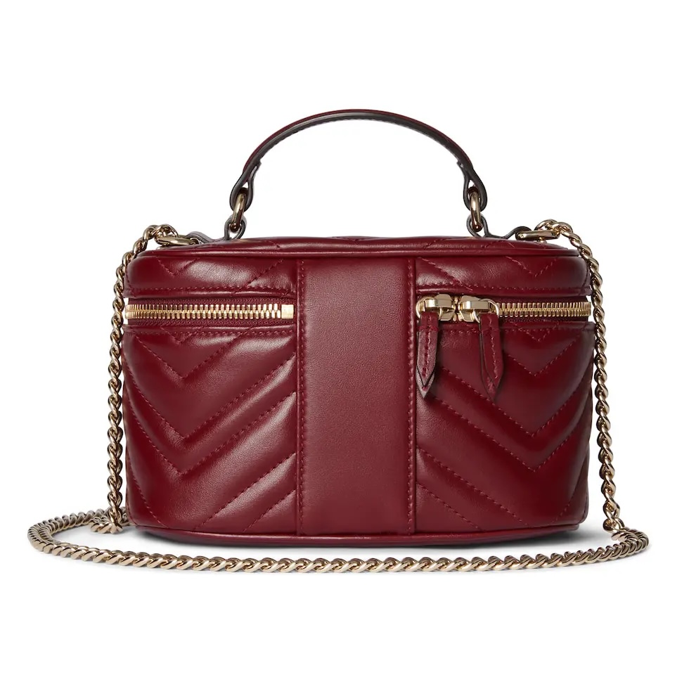 Gucci Marmont Chain Cosmetic Case in Rosso Ancora Leather with GG Logo 5 i1755937993706 978 0 4