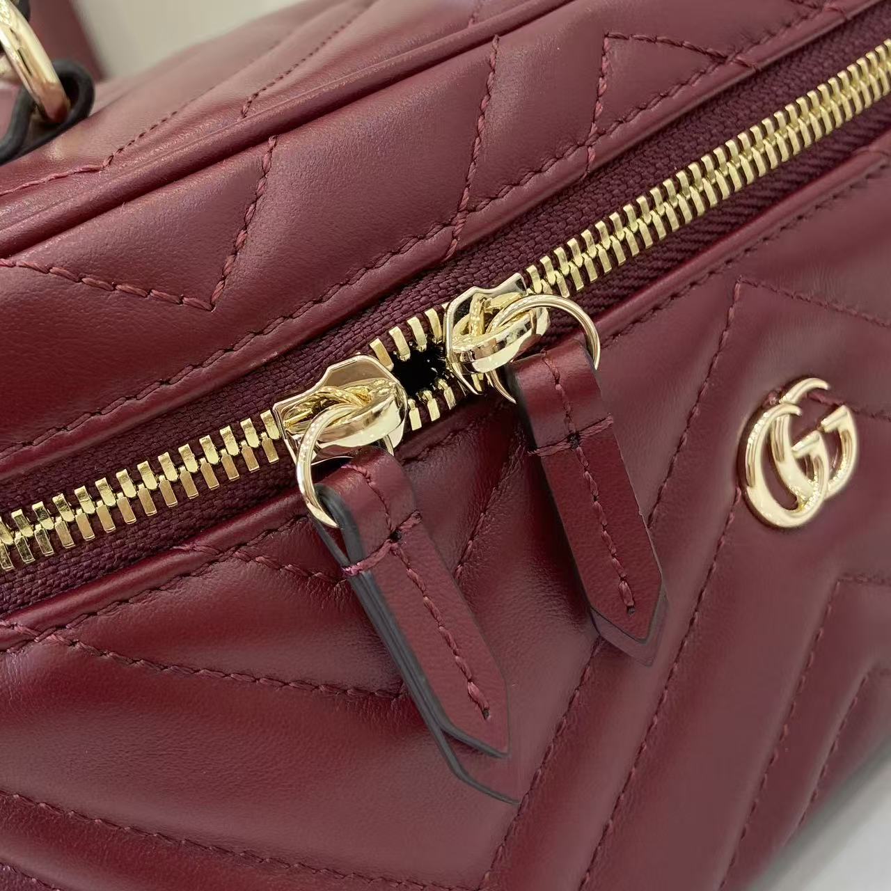 Gucci Marmont Chain Makeup Bag - Rosso Ancora Red Leather, 19 x 11.5 cm 7 i1756029327466 6596 0 5