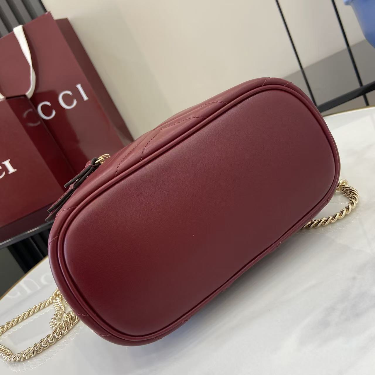 Gucci Marmont Chain Makeup Bag - Rosso Ancora Red Leather, 19 x 11.5 cm 5 i1756029333608 3601 0 3
