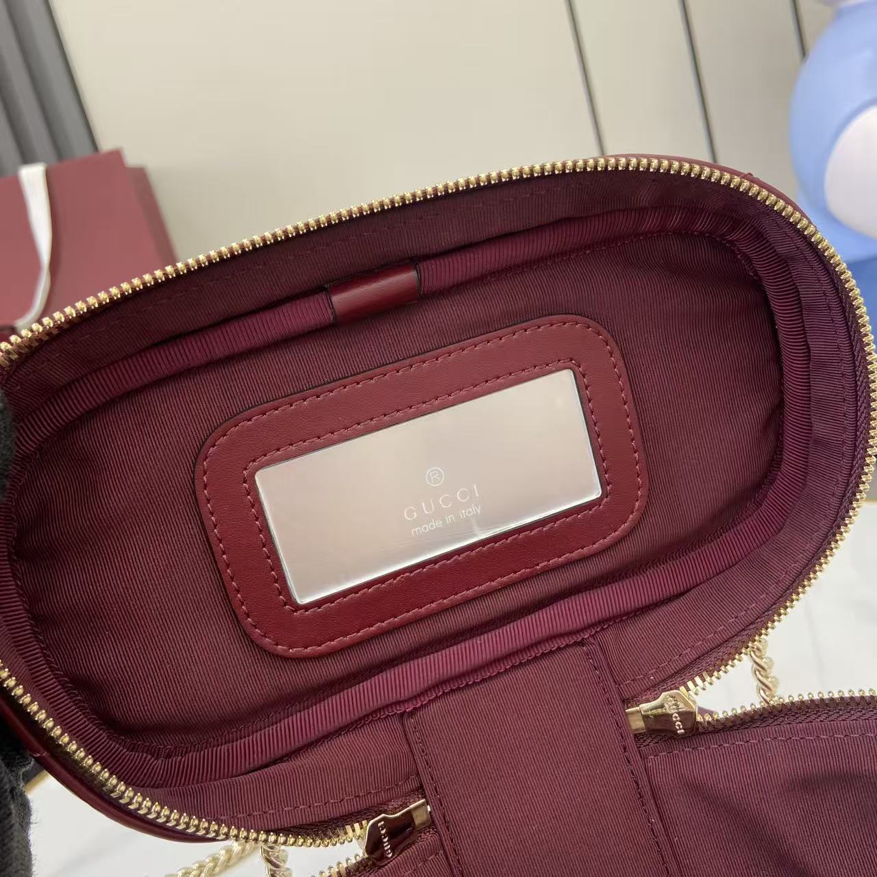 Gucci Marmont Chain Makeup Bag - Rosso Ancora Red Leather, 19 x 11.5 cm 9 i1756029333609 2670 0 7