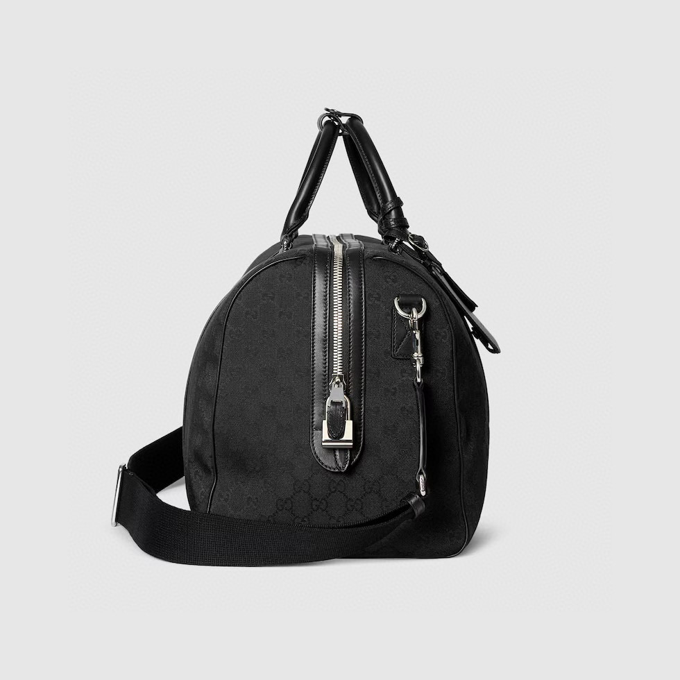 Gucci Duffel Bag in Black GG Canvas with Signature Webbing 7 i1756198014235 1281 0 6